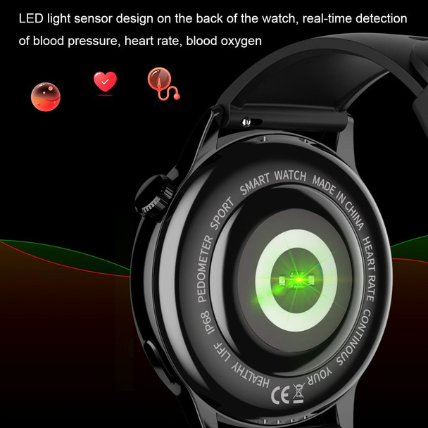 HD1 1.3 Inch AMOLED Screen Smart Watch with NFC Function(Silver Steell+Silicone Strap)