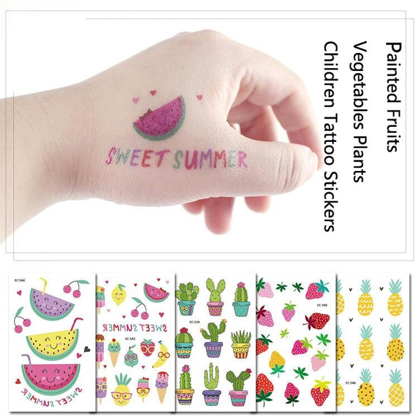 20 PCS Waterproof Painted Fruits Vegetables Plants Children Tattoo Stickers(EC-537)