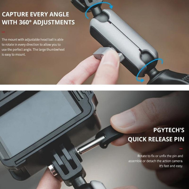 PGYTECH Action Camera Handlebar Mount - Insta360 ONE / ONE R / OSMO Action / GoPro