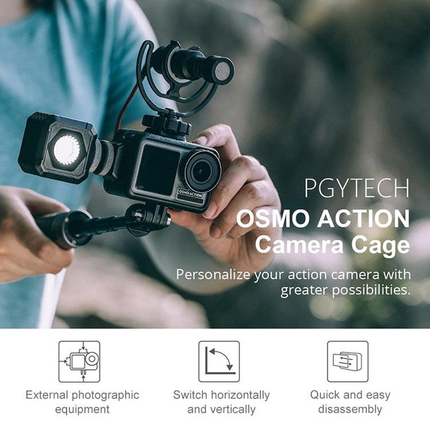 PGYTECH P-11B-010 Sports Camera Rabbit Cage Accessory Vlog for DJI Osmo Action