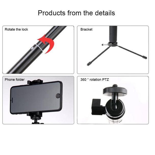 30-93cm Grip Foldable Tripod Holder Multi-functional Selfie Stick Monopod for GoPro HERO9 Black / HERO8 Black / HERO7 /6 /5 /5 Session /4 Session /4 /3+ /3 /2 /1, Insta360 ONE R, DJI Osmo Action and