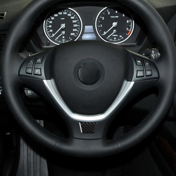 Car Carbon Fiber Solid Color Steering Wheel Decorative Sticker for BMW E70 X5 / E71 X6 2008-2013, Left and Right Drive Universal