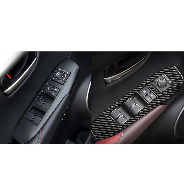 Car Carbon Fiber Window Glass Lift Decorative Sticker for Lexus NX200 / 200t / 300h 2014-2021, Left Drive