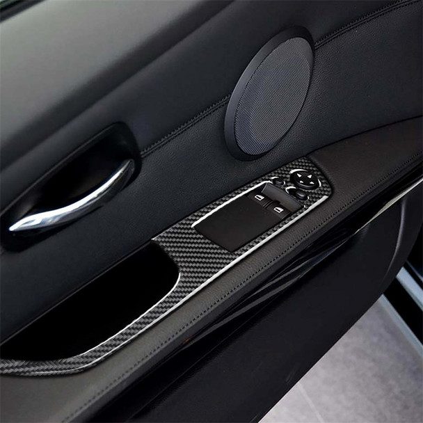 2 PCS Carbon Fiber Car Left Driving Lifting Panel Decorative Sticker for BMW E92 2005-2012, Diameter: 40.4cm