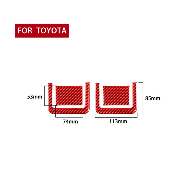 4 PCS / Set Carbon Fiber Car Rear Seat Adjustment Panel Decorative Sticker for Toyota Tundra 2014-2018,Left and Right Drive Universal (Red)