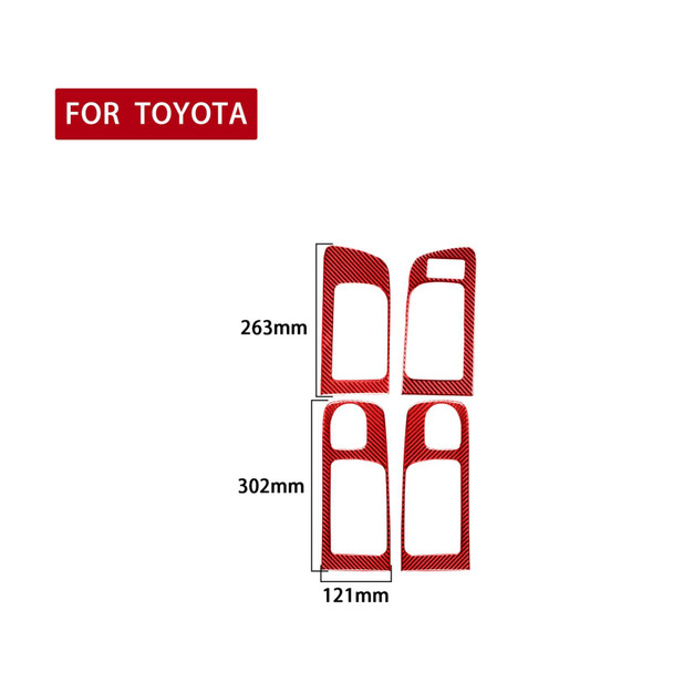 4 PCS / Set Carbon Fiber Car Door Inner Handle Decorative Sticker for Toyota Tundra 2014-2018,Right Drive (Red)