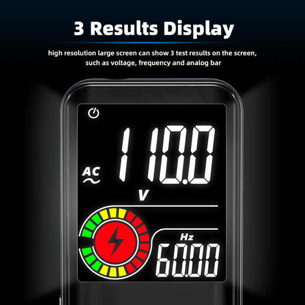 BSIDE Digital Multimeter 9999 Counts LCD Color Display DC AC Voltage Capacitance Diode Meter, Specification: S10 Dry Battery Version (Black)