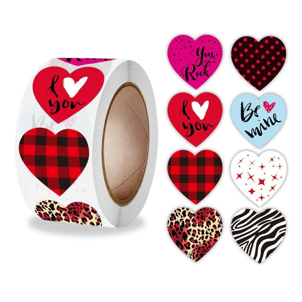 10 PCS Roll Pack Valentine Day Heart Love Sticker Self-adhesive Label, Size: 2.5cm / 1 Inch(A-259)