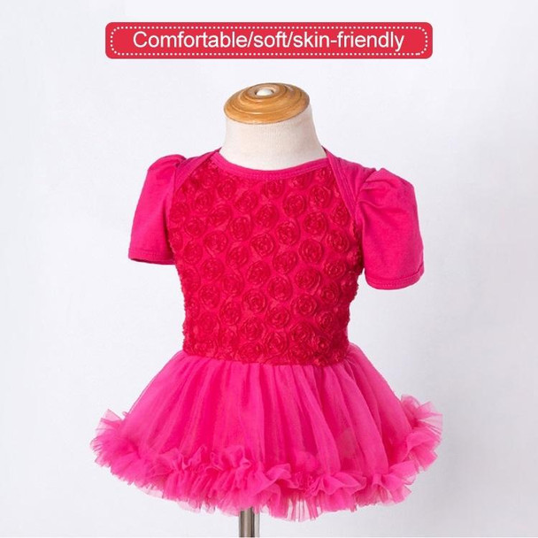 Compound Rose Dress Two-piece Baby Romper Tutu Skirt (Color:Pink Size:66)