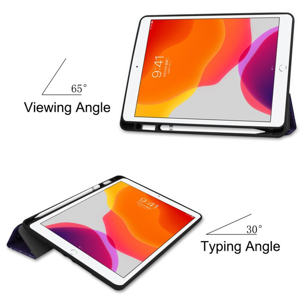 iPad 10.2 2021 / 2020 / 2019 TPU Colored Drawing Horizontal Flip Leather Case with Three-folding Holder & Sleep / Wake-up Function(Silver Nebula)