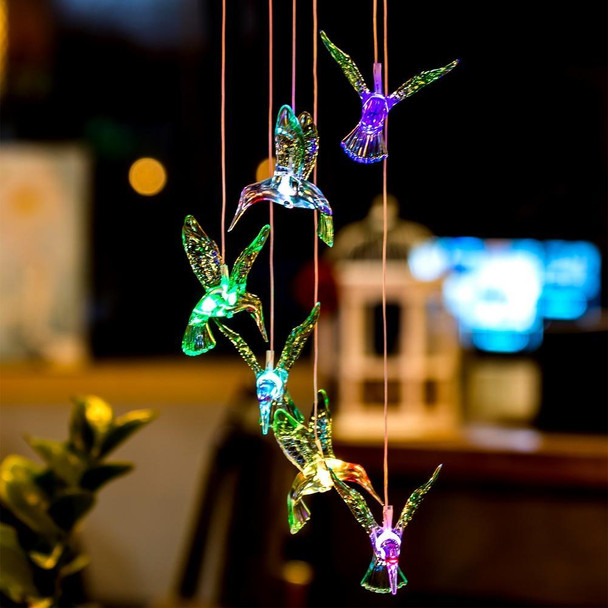 Creative Electronics Solar LED Hummingbird Wind Chime Light Seven Colors