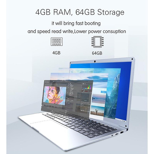 Jumper EZbook S5 Laptop, 14.0 inch, 4GB+64GB, Windows 10 Intel N3350 / Z8350 / Z8300 Random CPU Delivery, Support TF Card & Bluetooth & Dual WiFi & Mini HDMI, EU Plug(Dark Gray)