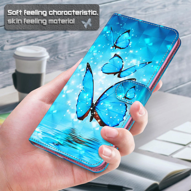 OnePlus Nord CE 5G 3D Painting Pattern TPU + PU Leather Phone Case(Three Butterflies)