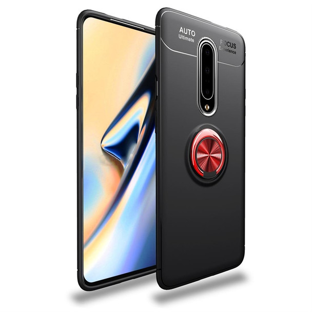 OnePlus 8 Lenuo Shockproof TPU Protective Case with Invisible Holder(Black + Red)