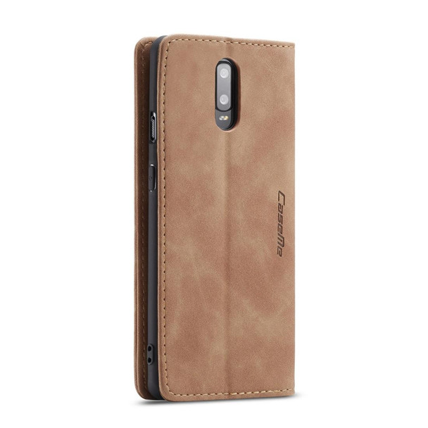CaseMe-013 Multi-functional Retro Frosted Horizontal Flip Leatherette Case with Card Slot & Holder & Wallet - OnePlus 7(Brown)