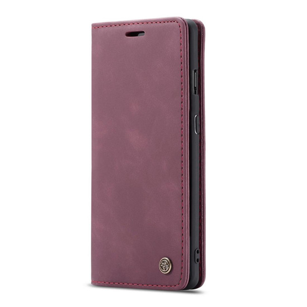 CaseMe-013 Multifunctional Horizontal Flip Leatherette Case with Card Slot & Holder for Oneplus 7(Wine Red)