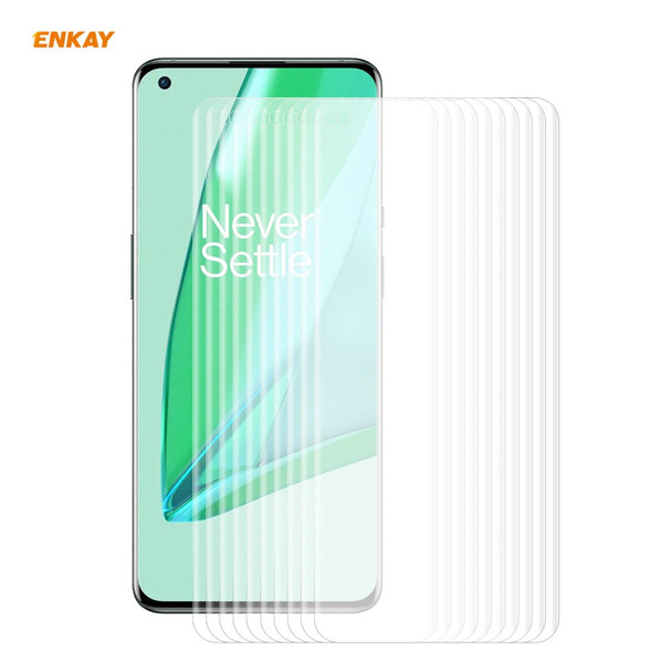 10 PCS - OnePlus 9 Pro ENKAY Hat-Prince 3D Full Screen PET Curved Hot Bending HD Screen Protector Soft Film