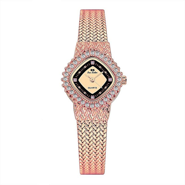 BS Bee Sister FA1659 Chain Watch Wheat Ear Watch Simple Temperament Ladies Watch(Rose Gold)