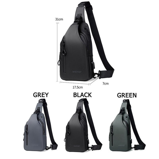 WEIXIER XB301 Men Chest Bag Outdoor Leisure Messenger Bag(Black )