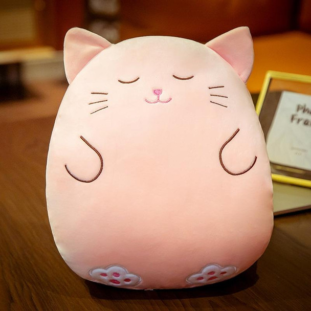 Cartoon Pillow Warm Hand Covering Animal Fruit Doll Girlfriend Gift, Height: 30cm(Pink Cat )