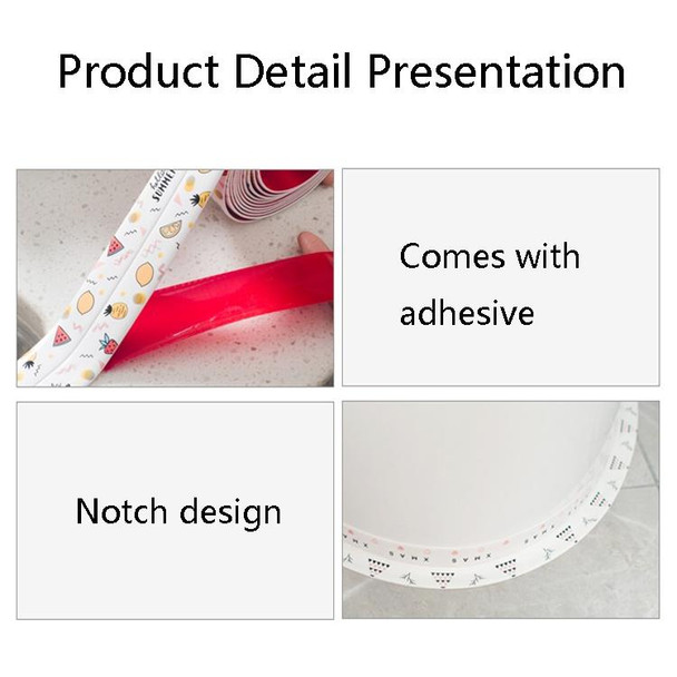 2 PCS Y1942 3.5x320cm Kitchen Mildew Proof And Waterproof Tape Sink Moisture-Proof Gap Filling Paste(Transparent Small Pine Tree)