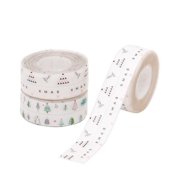 2 PCS Y1942 3.5x320cm Kitchen Mildew Proof And Waterproof Tape Sink Moisture-Proof Gap Filling Paste(Transparent Small Pine Tree)