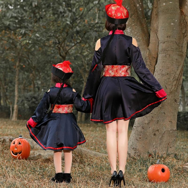 5812 Children Halloween Costumes Nightclubs Bars Carnival Parties Funny Role-Playing Horror Qing Dynasty Zombie Costumes, Size: L(Red Black)