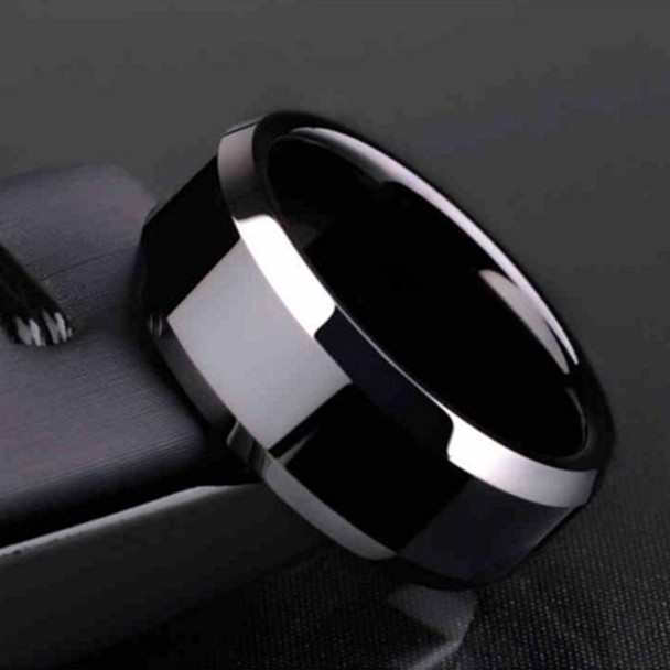 2 PCS Men Ring, Ring Size:12(Black)