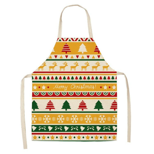 2 PCS Christmas Plaid Series Cotton And Linen Apron Household Cleaning Overalls, Specification: 47 x 38cm(WQ-001320)