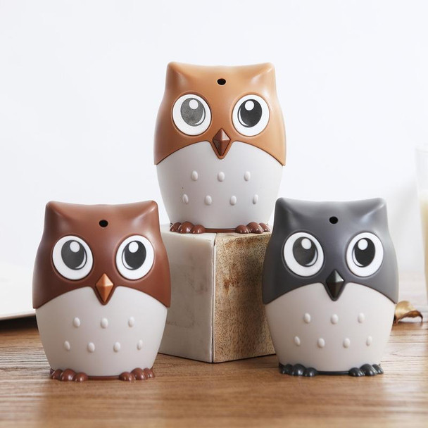 2 PCS Plastic Owl Press Type Automatic Toothpick Box(Gray)