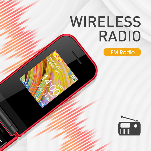 UNIWA F2720 Flip Phone, 1.77 inch, SC6531E, Support Bluetooth, FM, GSM, Dual SIM(White)