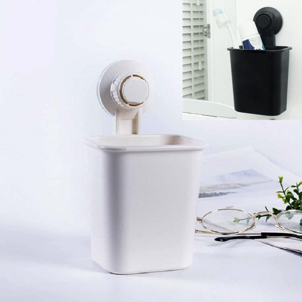 Suction Wall Toothpaste Toothbrush Holder Bathroom Shelf(White)