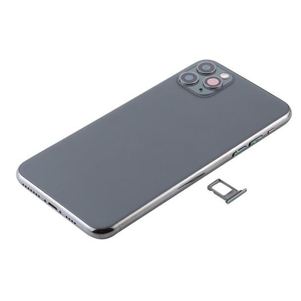 Battery Back Cover Assembly (with Side Keys & Power Button + Volume Button Flex Cable & Wireless Charging Module & Motor & Charging Port & Loud Speaker & Card Tray & Camera Lens Cover) for iPhone 11 Pro(Grey)