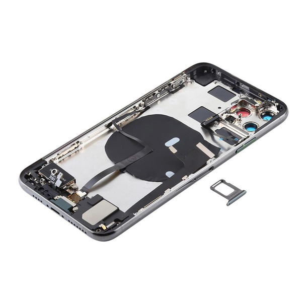 Battery Back Cover Assembly (with Side Keys & Power Button + Volume Button Flex Cable & Wireless Charging Module & Motor & Charging Port & Loud Speaker & Card Tray & Camera Lens Cover) for iPhone 11 Pro(Grey)