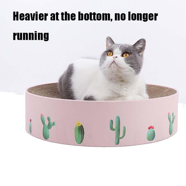 Round Corrugated Cat Scratcher Claw Sharpener Toy Bed, Colour: Pink 36x36x8cm