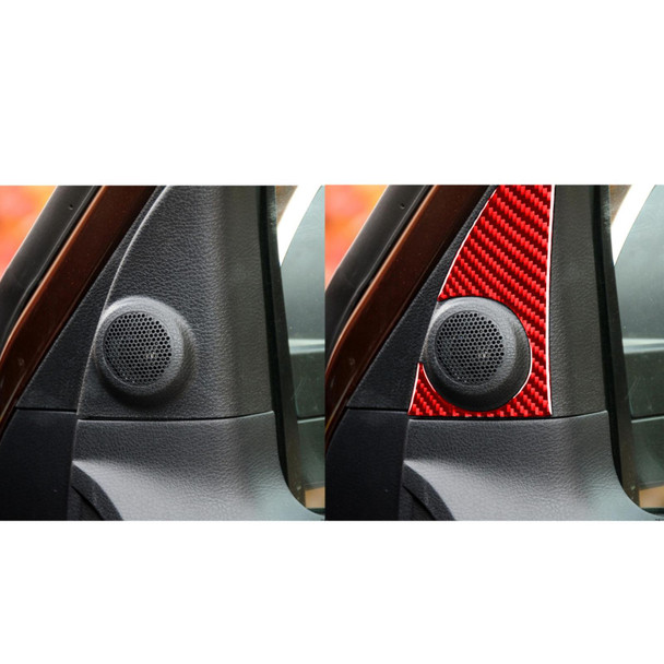 2 PCS / Set Carbon Fiber Car A-pillar Speaker Panel Decorative Sticker for Toyota Tundra 2014-2018,Left and Right Drive Universal (Red)