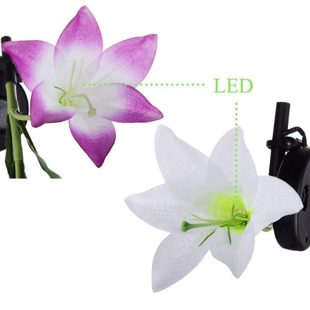 2 PCS Lily Flower Shape 4 Heads Solar Powered Outdoor IP55 Waterproof LED Decorative Lantern Lawn Lamp