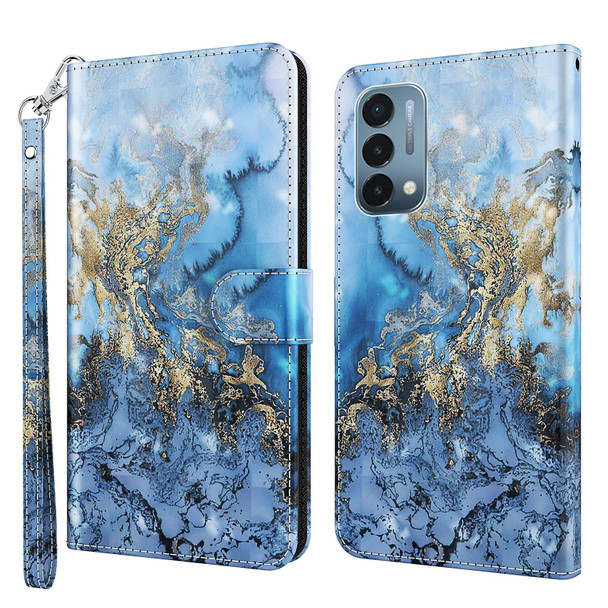 OnePlus Nord N200 5G 3D Painting Pattern TPU + PU Leather Phone Case(Milky Way)