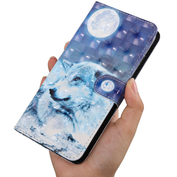 OnePlus 7 Pro / 7T Pro 3D Painting Pattern Coloured Drawing Horizontal Flip TPU + PU Leather Case with Holder & Card Slots & Wallet(Moon Wolf)