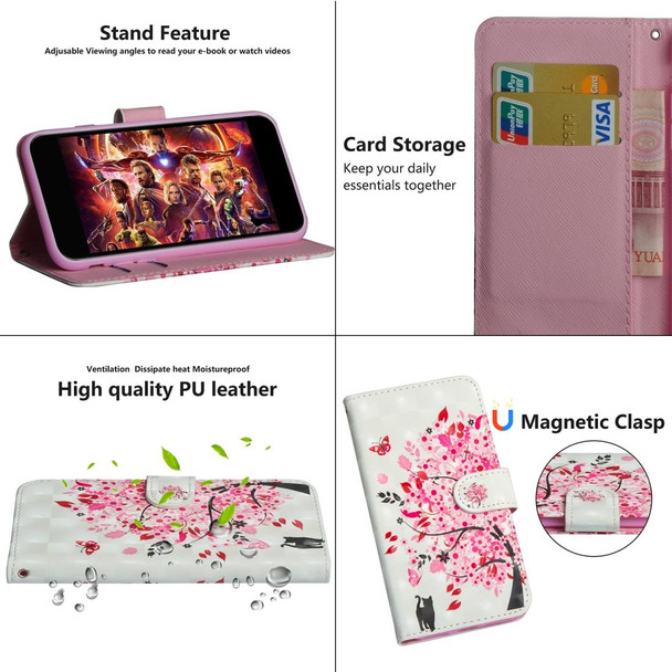 OnePlus 7T 3D Painting Pattern Horizontal Flip TPU + PU Leather Case with Holder & Card Slots & Wallet(Tree Cat)