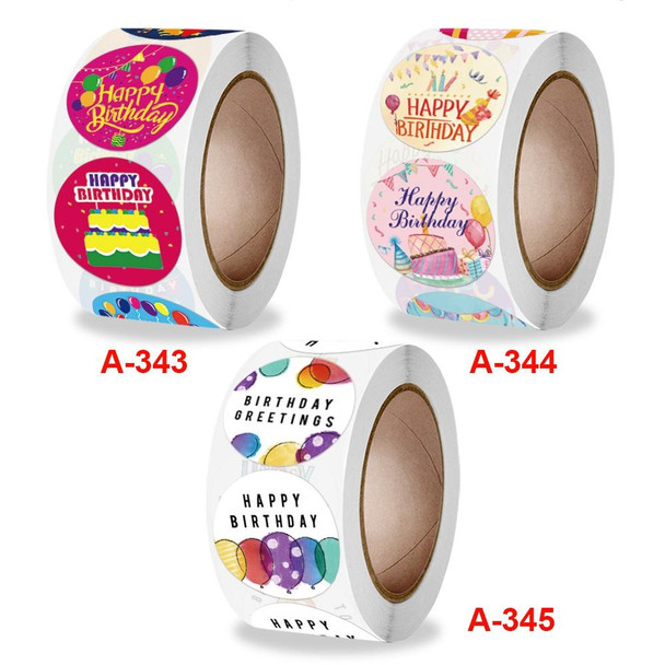 10 Rolls Birthday Sticker Gift Decoration Sealing Sticker, Size: 2.5cm / 1inch(A-345)