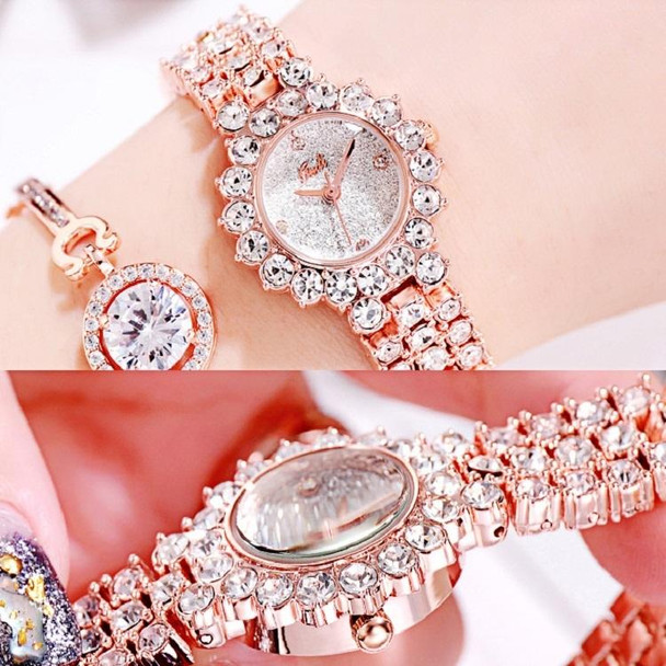 Gedi 52004 Ladies Quartz Diamond Bracelet Watch(Silver Shell White Plate)