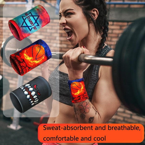 3 PCS Sports Fitness Elastic Wristbands Absorbing Sweat Playing Ball Riding Wiping Sweat Cold Wristbands, Specification: S(Basketball)