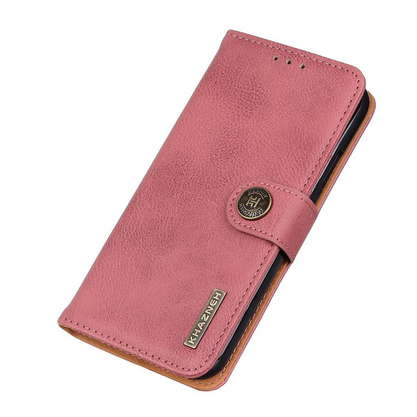 OnePlus ACE/10R KHAZNEH Cowhide Texture Leather Phone Case(Pink)