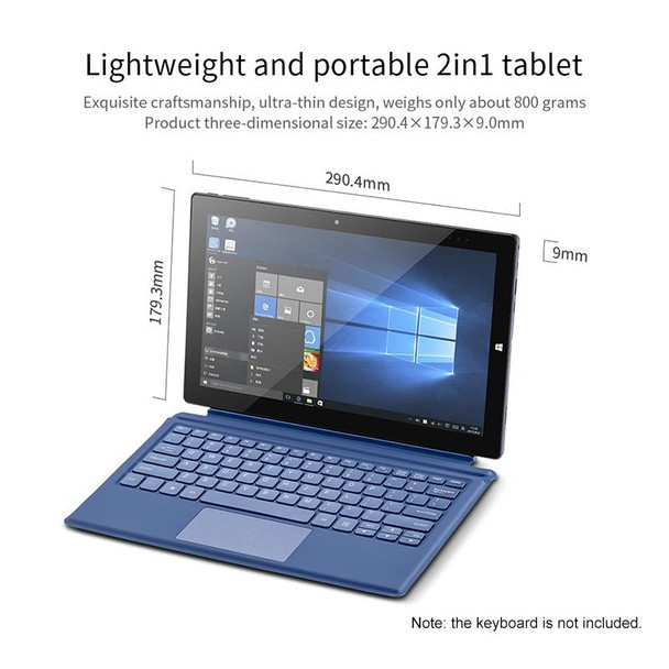 PiPO W11 2 in 1 Tablet PC, 11.6 inch, 8GB+128GB+512GB SSD, Windows 10, Intel Gemini Lake N4120 Quad Core Up to 2.6GHz, with Stylus Pen Not Included Keyboard, Support Dual Band WiFi & Bluetooth & Micro SD Card