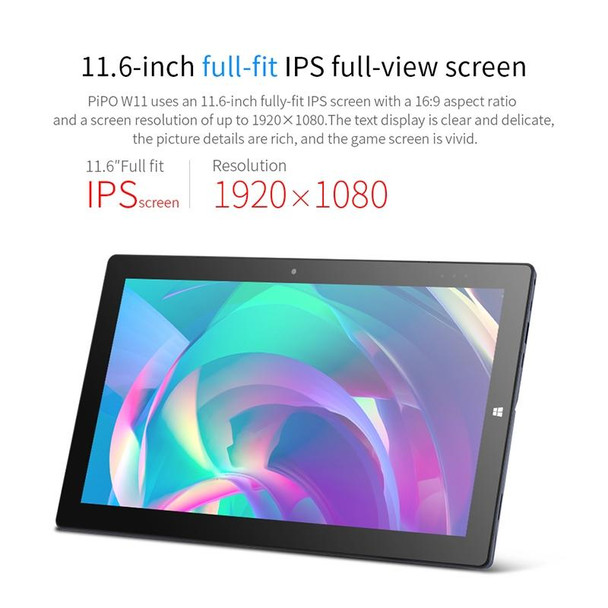 PiPO W11 2 in 1 Tablet PC, 11.6 inch, 8GB+128GB+512GB SSD, Windows 10, Intel Gemini Lake N4120 Quad Core Up to 2.6GHz, with Stylus Pen Not Included Keyboard, Support Dual Band WiFi & Bluetooth & Micro SD Card