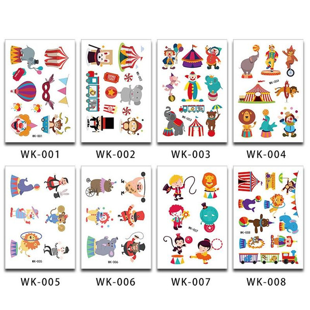 30 PCS Cartoon Cute Tattoo Stickers Children Amusement Park Stickers(WK-007)