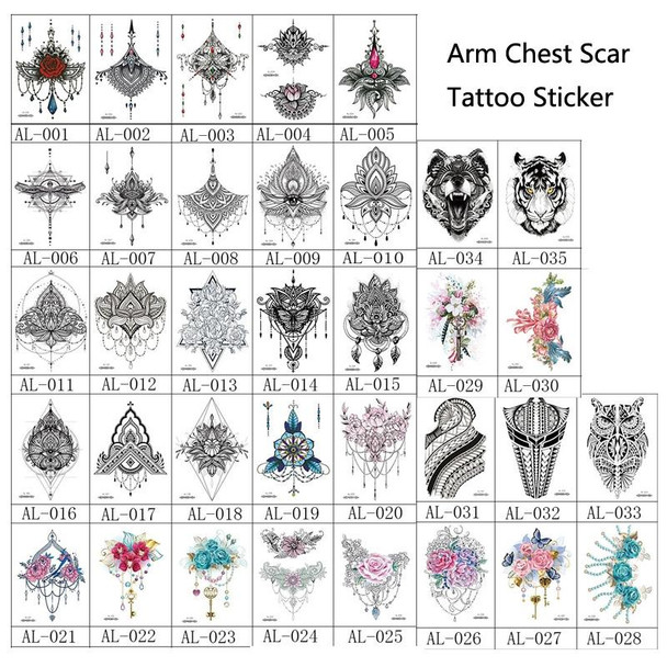 10 PCS Waterproof Arm Chest Scar Tattoo Sticker(Al-017)