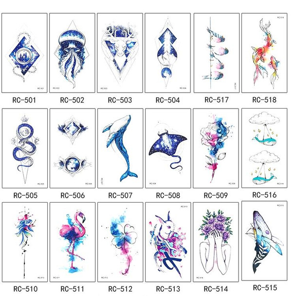 50 PCS Waterproof Small Fresh Water Transfer Color Tattoo Stickers(RC-511)