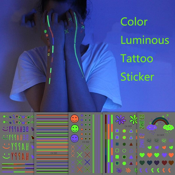 10 PCS Waterproof Color Luminous Tattoo Sticker Face Sticker(EX-014)